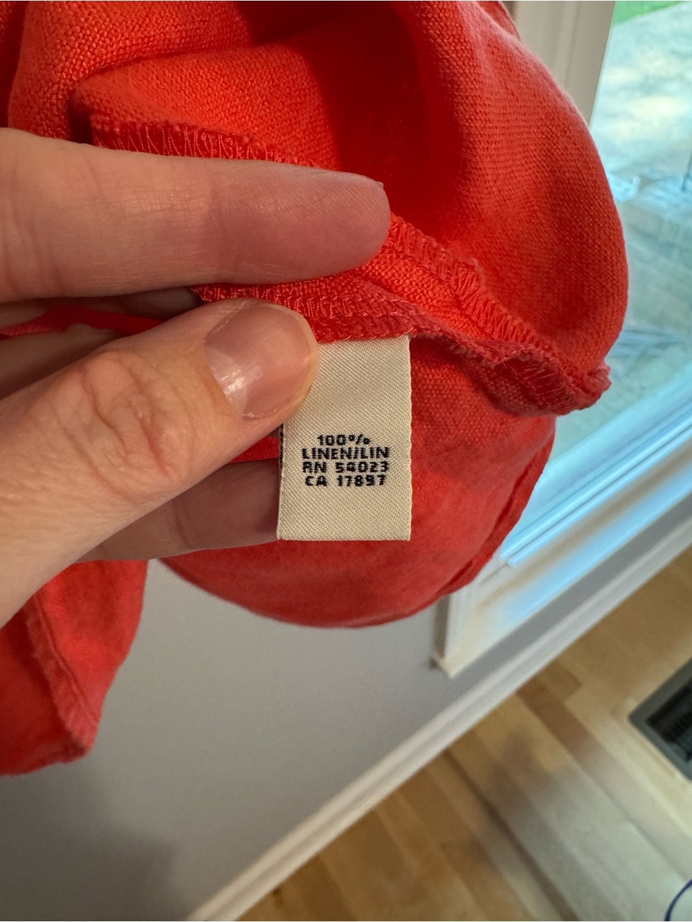 Womens Coral A-Line Linen Skirt - Picture 5 of 6